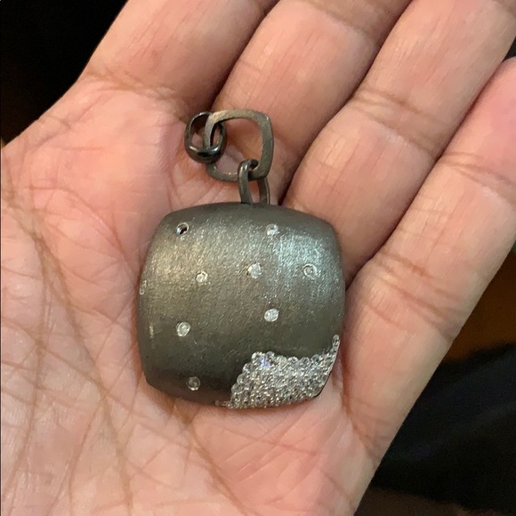 925 Sterling Silver Pendant CZ Iced our - Picture 1 of 5